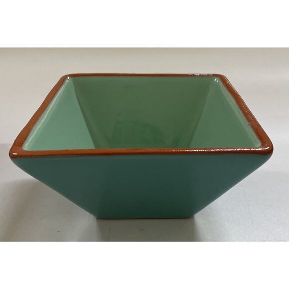 Crate & Barrel Set of Four Square Bowls Made in Portugal Southwestern Pottery - Picture 3 of 10